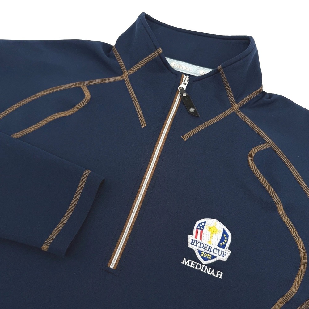 Sunice 2012 Ryder Cup Medinah Golf Pullover Mens XL Blue Performance 1/4 Zip